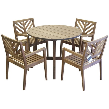 Timbo Mestra Outdoor Hardwood Dining Set, Round Table and 4 Chairs with Arms Walmart.com Timbo Mestra Outdoor Hardwood Dining Set, Round Table and 4 Chairs with Arms Walmart.com